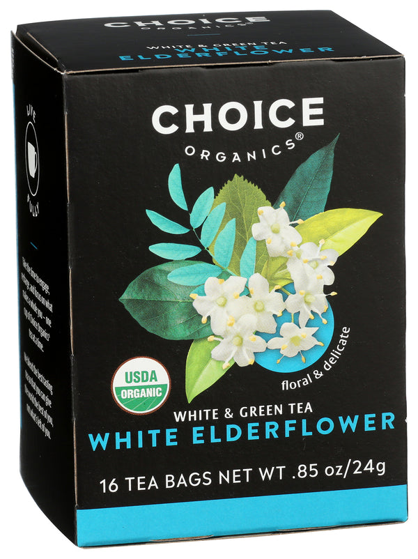 White Elderflower White & Green Tea, Org, 16tbag