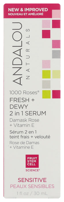 1000 Roses Fresh + Dewy 2 in 1 Serum, 1 floz