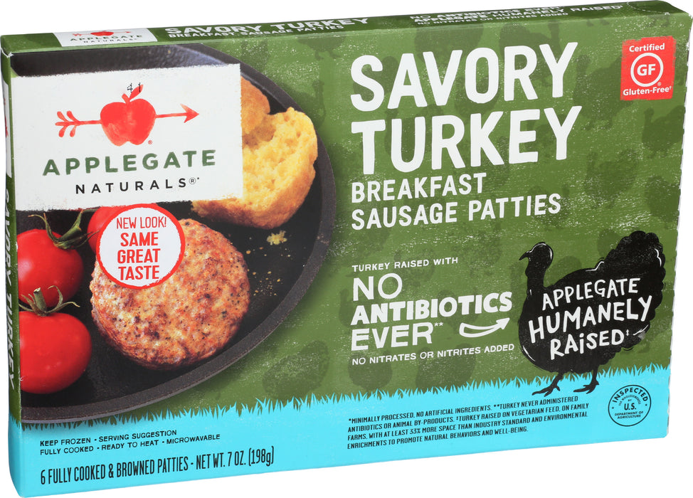 Savory Turkey Breakfast Sausage Patties, GF, 7 oz