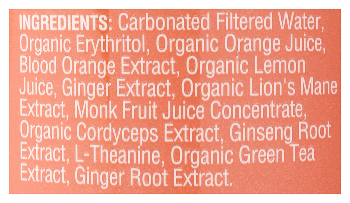 Sparkling Mushroom Elixir, Orange Ginger, 12 fl oz