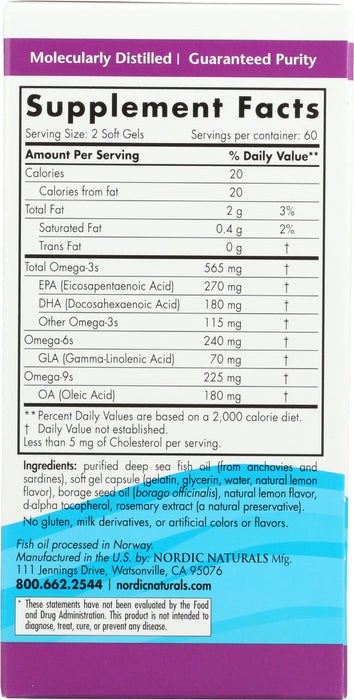 Complete Omega, 565mg 3s + 70mg 6s, 120 sgel