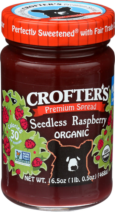 Seedless Raspberry Premium Spread, Org, 16.5 oz