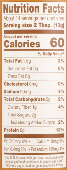 Powdered Peanut Butter, GF Vegan, 6.5 oz