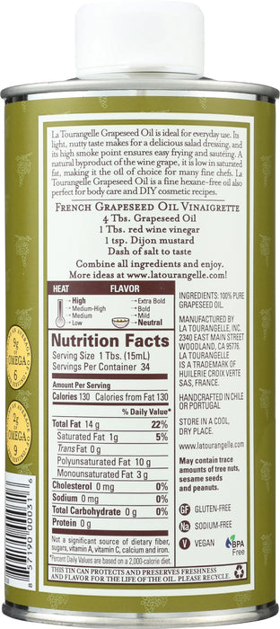 Grapeseed Oil, Expeller-Pressed, 16.9 floz