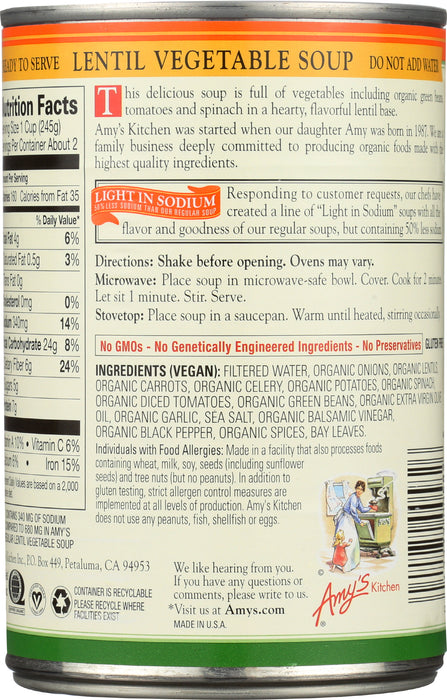 Lentil Vegetable Soup, LS Org, 14.5 oz