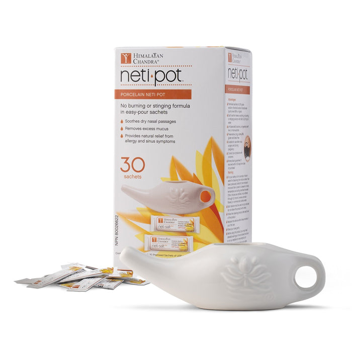 Porcelain Neti Pot with 30 Neti Salt Sachets, 1 ct