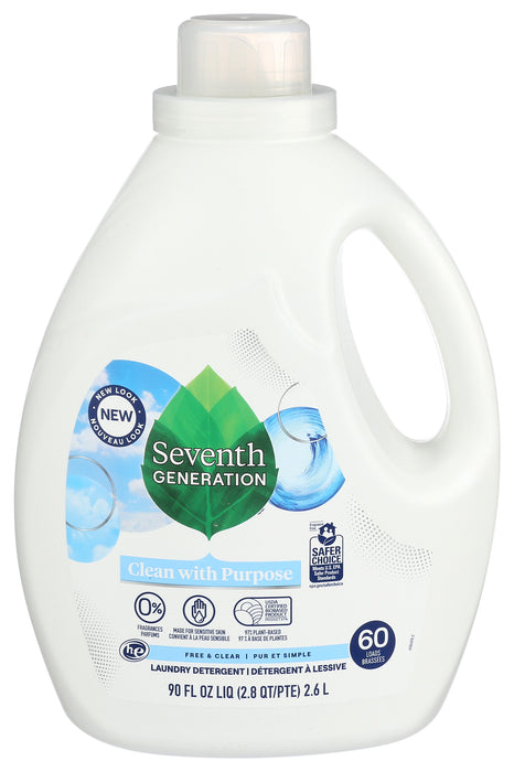 Laundry Detergent, Free & Clear, 90 floz