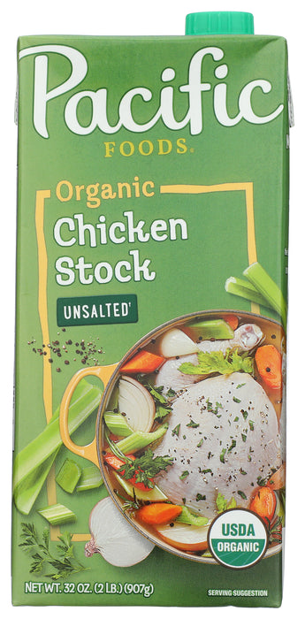 Chicken Stock, Unsalted, Org, 32 fl oz