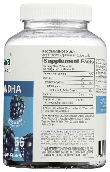 Ashwagandha Gummies, Org, 56 gummy