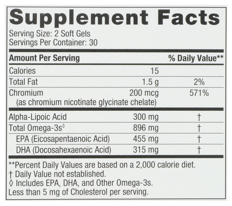 Blood Sugar Support Omega Blend, 60 sgel