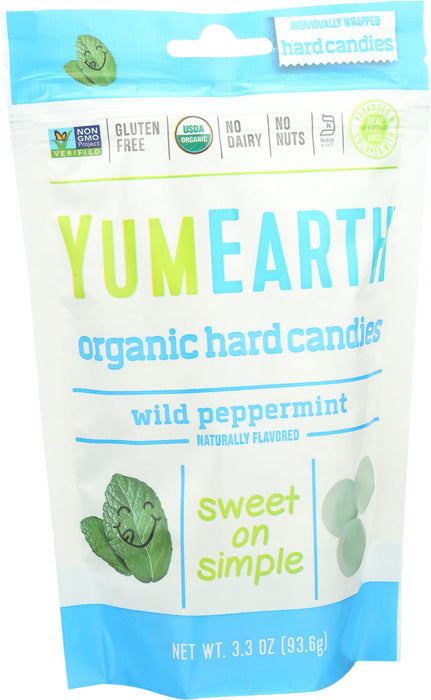 Hard Candies, Peppermint, GF Org Vegan, 3.3 oz
