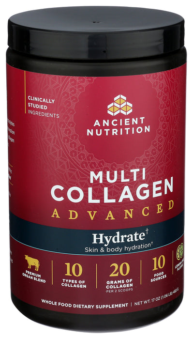 Multi Collagen Advanced, Hydrate, Lemon Lime, 30 Serv/17 oz