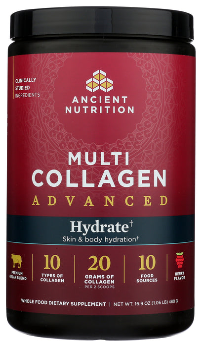 Multi Collagen Advanced, Hydrate, Berry, 30 Serv/16.9 oz