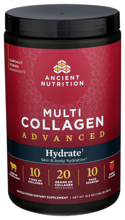 Multi Collagen Advanced, Hydrate, Berry, 30 Serv/16.9 oz