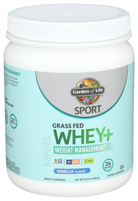 Sport Grass Fed Whey Plus Weight Management, Vanilla, 450 g