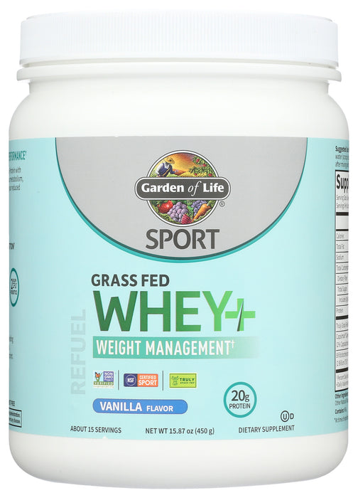 Sport Grass Fed Whey Plus Weight Management, Vanilla, 450 g