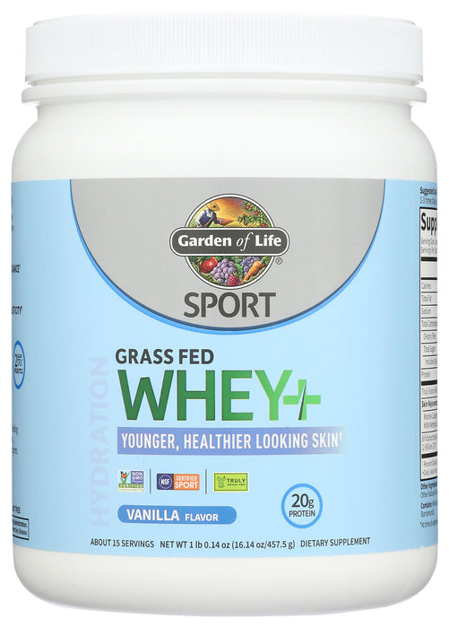 Sport Grass Fed Whey Plus MSM, Vanilla, 457.5 g