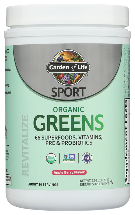 Sport Organic Greens, Apple Berry, 270 g