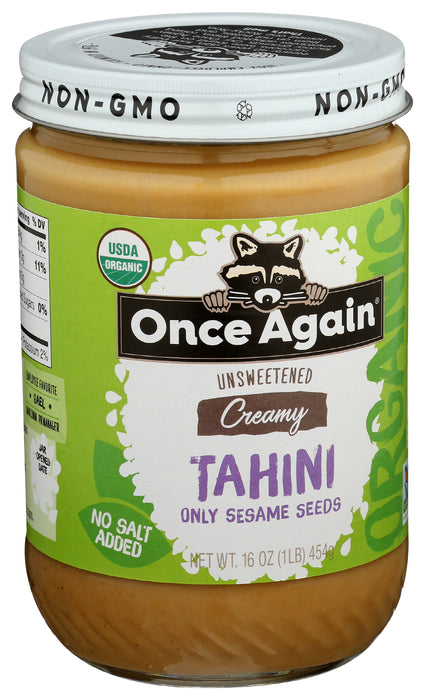 Tahini, Unsweetned Cremy, Org, 16 oz