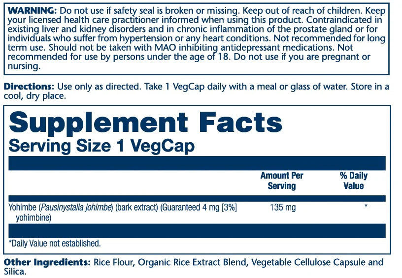 Yohimbe 135mg, 60 vcap