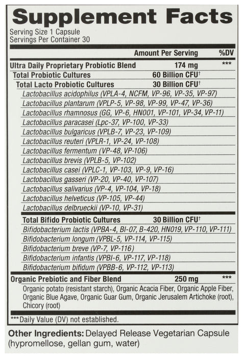 Vital Flora Ultra Daily Probiotic 60B, 30 vcap