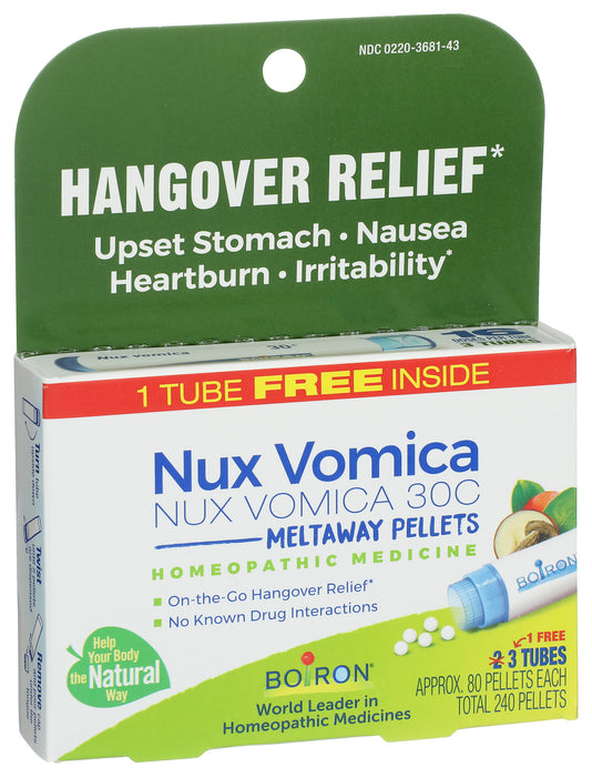 Nux Vomica 30c Pellets B2G1, 3 tube