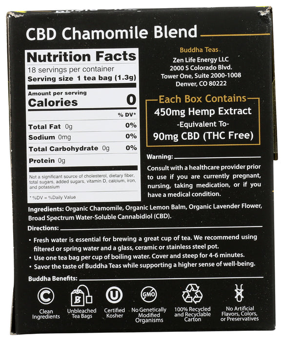 CBD Chamomile Blend Tea, 18 tbag