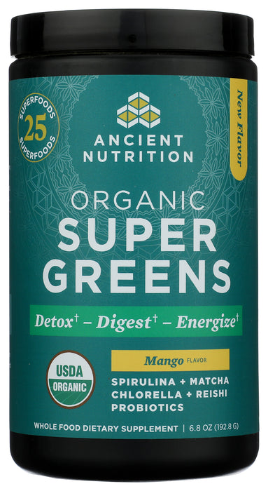 Super Greens, Mango, Org, 25 Serv/6.8 oz