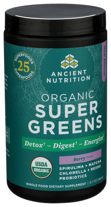 Super Greens, Berry, Org, 25 Serv/6.7 oz