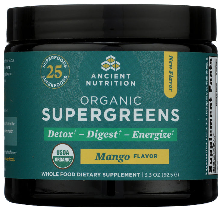 Super Greens, Mango, Org, 12 Serv/3.3 oz