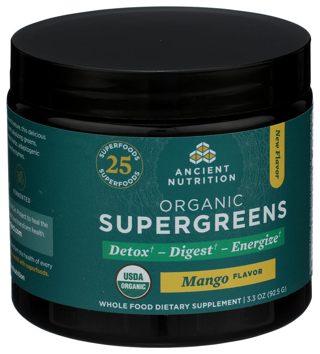 Super Greens, Mango, Org, 12 Serv/3.3 oz