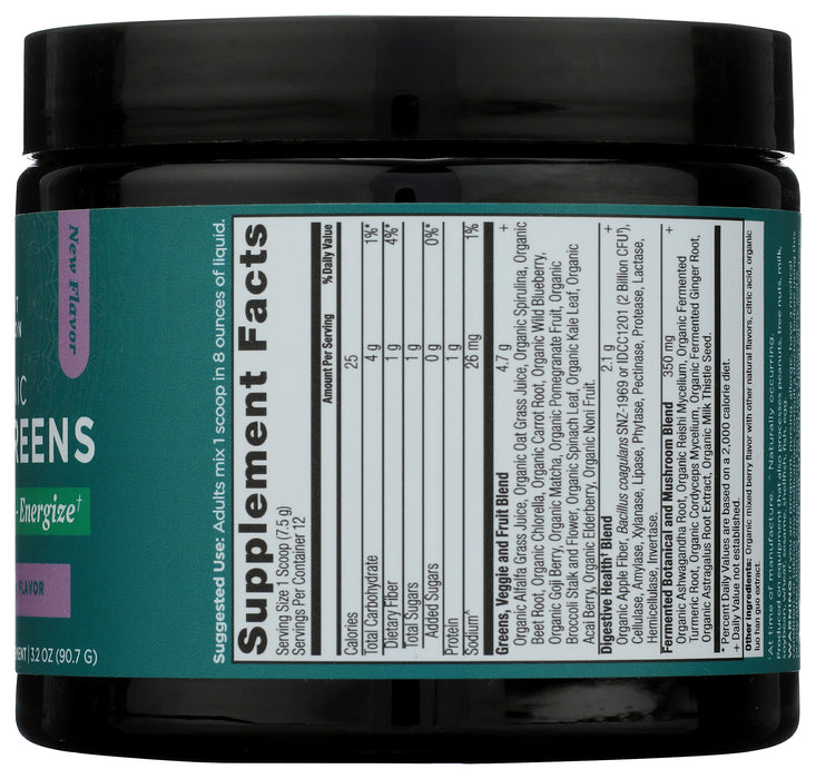 Super Greens, Berry, Org, 12 Serv/3.2 oz