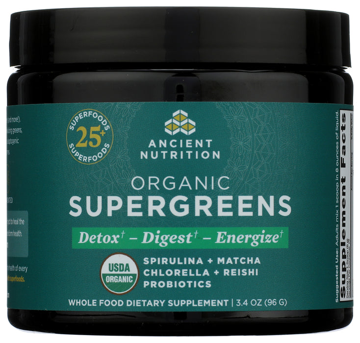 Super Greens, Org, 12 Serv/3.4 oz