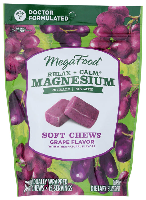 Relax & Calm Magnesium Soft Chews, Grape, 30 chew