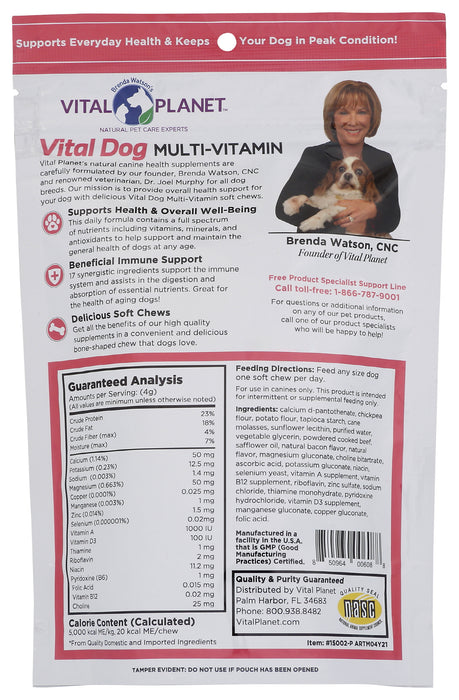 Vital Dog Multi-Vitamin, Bacon Flavor, 30 soft chew