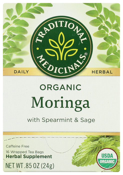 Moringa w/ Spearmint and Sage Herbal Tea, Org, 16bag