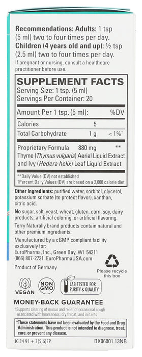 Bronchial Clear Syrup, 3.4 fl oz