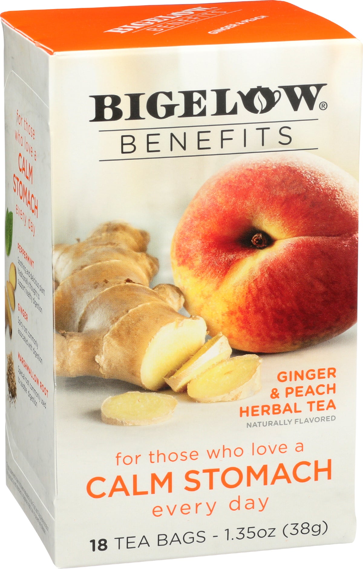 Peach & Ginger Calm Stomach Herbal Tea, 18 tbag — Natures Pick Market