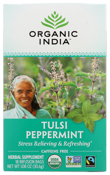 Peppermint Tulsi Tea, Org, 18tbag