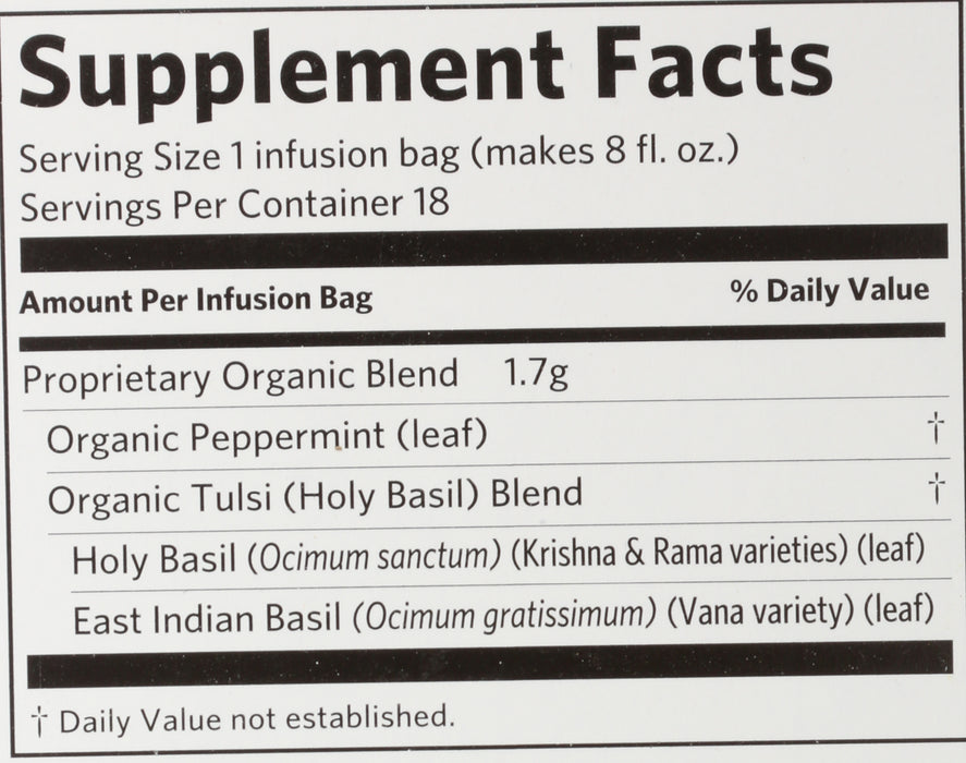 Peppermint Tulsi Tea, Org, 18tbag