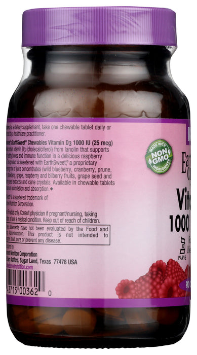 Earth Sweet Chewable Vitamin D3 25mcg/1000 IU, 90 tab