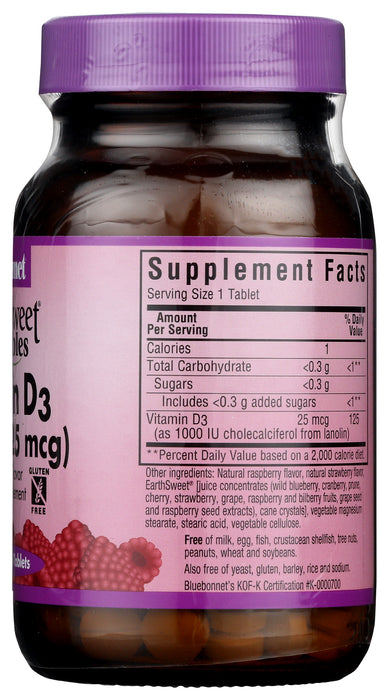 Earth Sweet Chewable Vitamin D3 25mcg/1000 IU, 90 tab