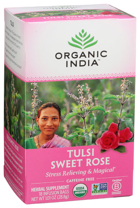 Sweet Rose Tulsi Tea, Org, 18tbag