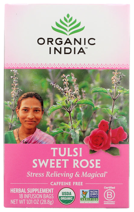 Sweet Rose Tulsi Tea, Org, 18tbag