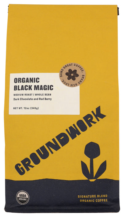 Black Magic Medium Roast Whole Bean Coffee, Org, 12 oz