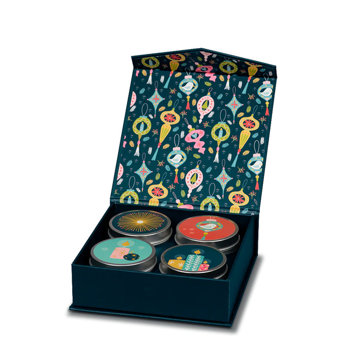 Candles, Winter of Love Tin Gift Box Set, 4 tin