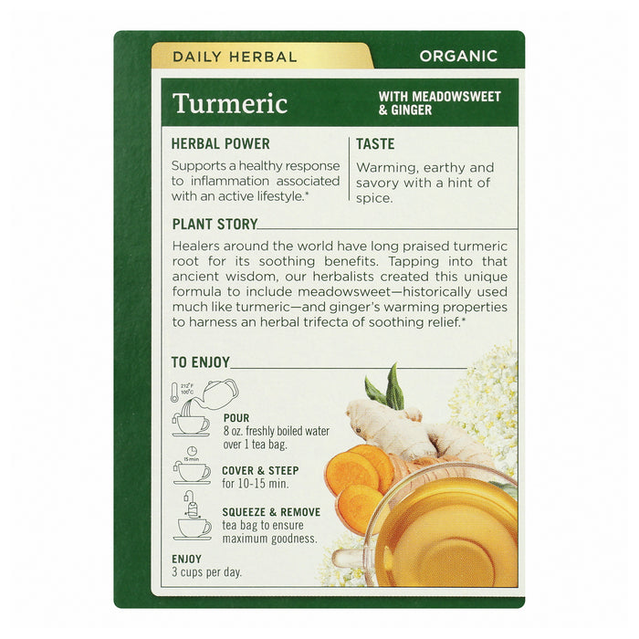 Turmeric w/ Meadowsweet & Ginger Herbal Tea, Org, 16 tbag