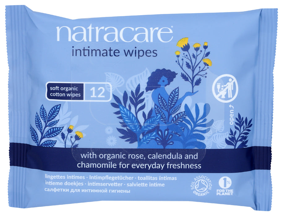 Intimate Organic Cotton Wipes, 12 ct