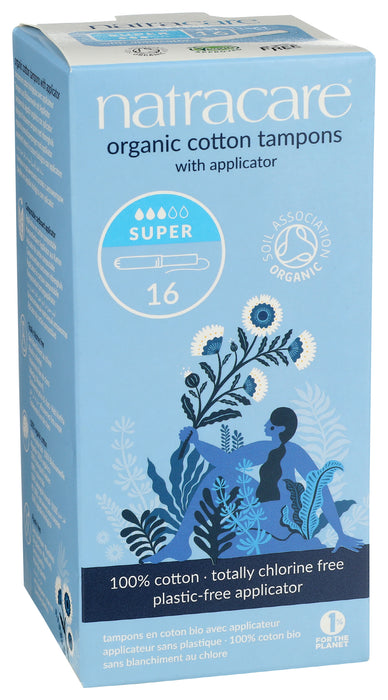 Organic Cotton Tampons, Super with Applicator, 16 ct