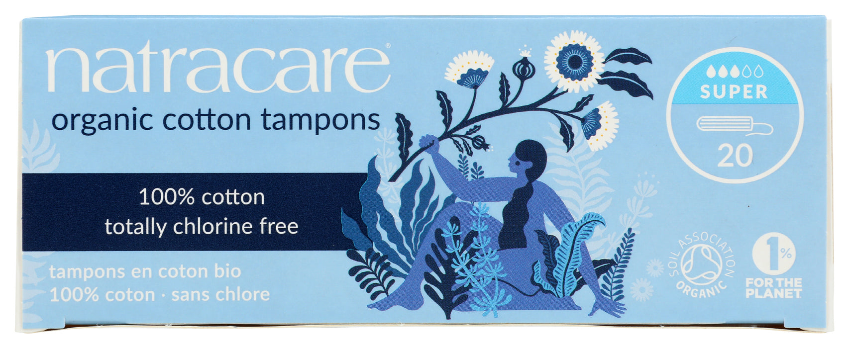 Organic Cotton Tampons, Super, 20 ct